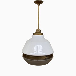 Antique German Two-Tone Pendant Light with Brass Stem-JRP-1003661