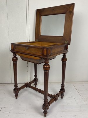 Antique German Walnut Sewing Table-WZZ-826371