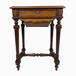 Antique German Walnut Sewing Table-WZZ-826371