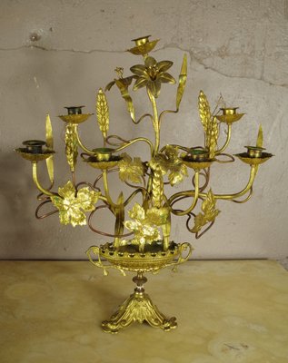 Antique Gilded Bronze Church Candlestick-FWP-2030186