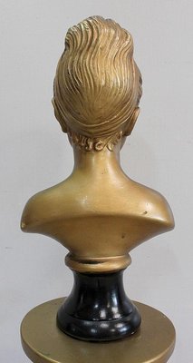 Antique Gilded Plaster Twisted Column and Bust of a Girl-RVK-729882