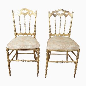 Antique Gilded Wood Chairs from Chiavari, Set of 2-DCO-1389723