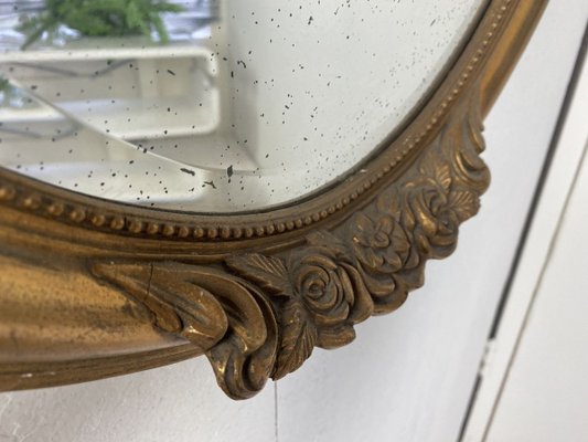 Antique Gilt and Mercury Plate Oval Mirror-WZZ-853133