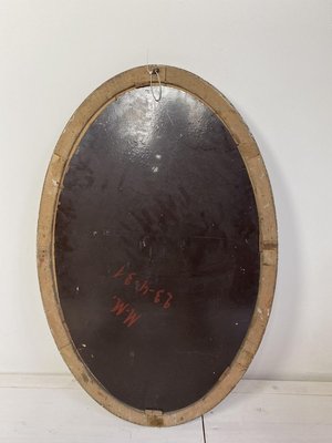 Antique Gilt and Mercury Plate Oval Mirror-WZZ-853133