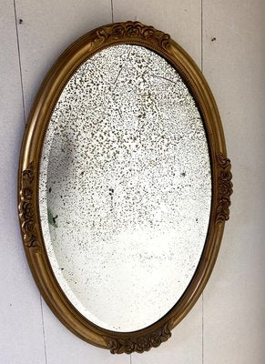 Antique Gilt and Mercury Plate Oval Mirror-WZZ-853133