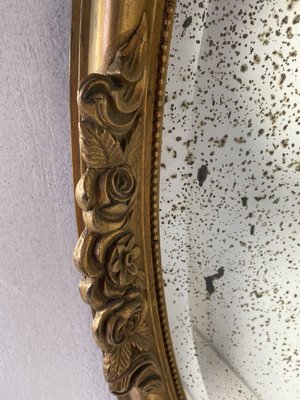 Antique Gilt and Mercury Plate Oval Mirror-WZZ-853133