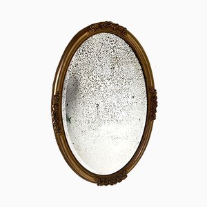 Antique Gilt and Mercury Plate Oval Mirror-WZZ-853133