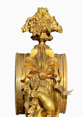 Antique Gilt Bronze Clock with Puttis-NEV-2017104