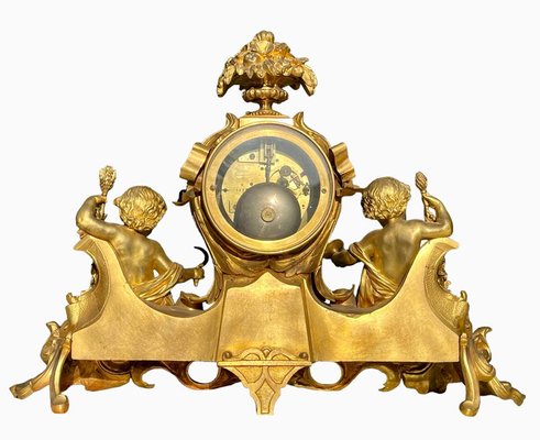 Antique Gilt Bronze Clock with Puttis-NEV-2017104