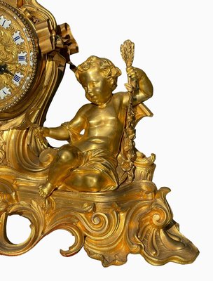 Antique Gilt Bronze Clock with Puttis-NEV-2017104