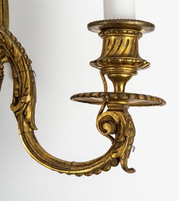 Antique Gilt Bronze Lyre Sconces, Set of 2-WFS-1196709