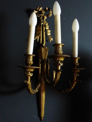 Antique Gilt Bronze Sconces, Set of 2-WSV-682020