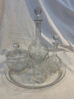 Antique Glass Tableware Set, Set of 5-BZK-571198