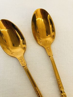 Antique Gold-Plated Tableware Set from Frionnet Francois, 1900s, Set of 6-RZY-887336