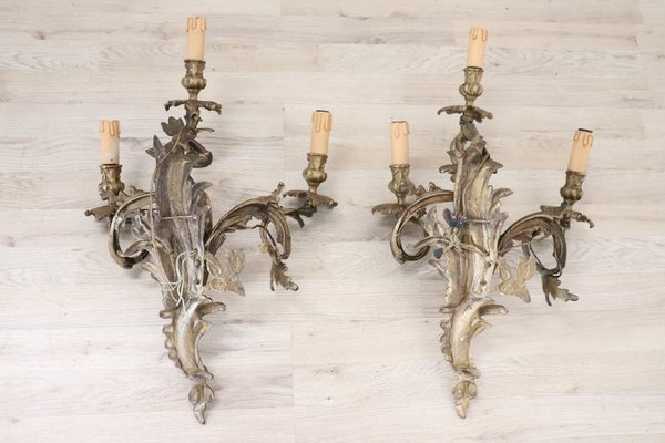 Antique Golden Bronze Sconces, Set of 2-DCO-864070