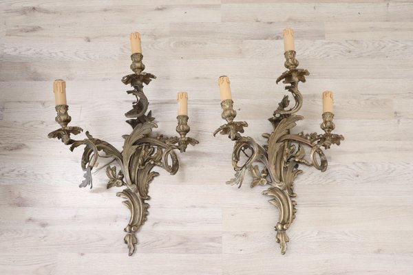 Antique Golden Bronze Sconces, Set of 2-DCO-864070