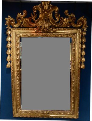 Antique Golden Wood Mirror and Console, Set of 2-WSV-605347