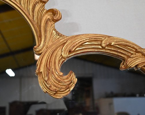 Antique Golden Wood Mirror in Louis XV Style-RVK-1348309