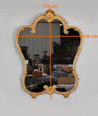 Antique Golden Wood Mirror in Louis XV Style-RVK-1348309