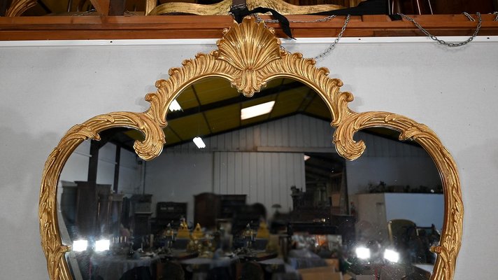 Antique Golden Wood Mirror in Louis XV Style-RVK-1348309