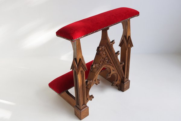 Antique Gothic Revival Prayer Bench Kneeler Stool, France, 1900s-OKN-2041057