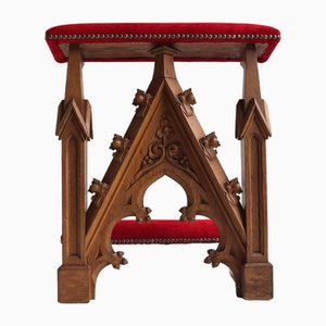 Antique Gothic Revival Prayer Bench Kneeler Stool, France, 1900s-OKN-2041057