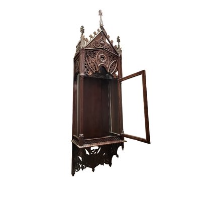 Antique Gothic Wall Chapel on Carved Wood and Crystal-TCS-1737065