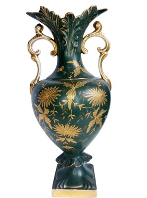 Antique Green Ceramic Vase, 1861-GUO-1739930