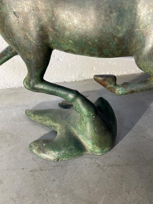 Antique Green Patinated Bronze Statue of the Flying Horse of Ganzu, Early 20th Century-UQL-1724177