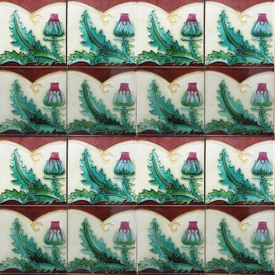 Antique Green Tiles, 1920s-VDW-954874