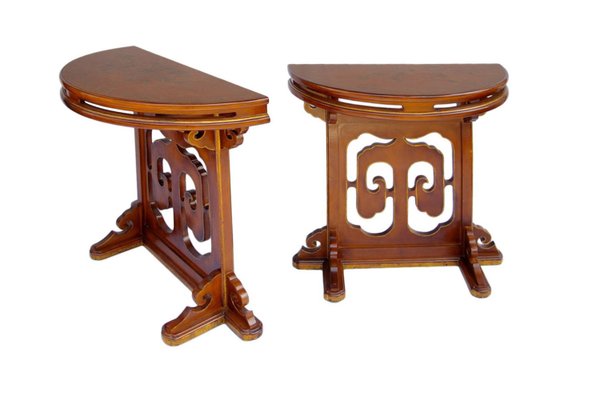 Antique Half-Moon Console Tables, Set of 2-CEJ-488236