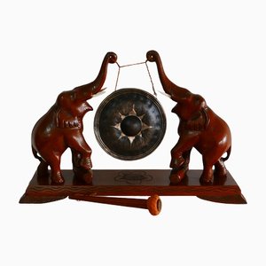 Antique Hand-Carved Elephant Table Gong-KK-1348119