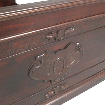 Antique Hand-Carved Mahogany Double Bed-NJV-587232