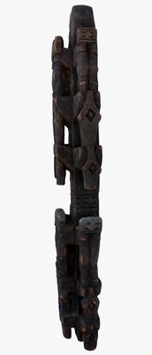 Antique Hand-Carved Wooden Pillar Column, Afghanistan / Pakistan, 1890s-UZN-1389261