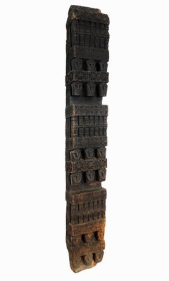 Antique Hand-Carved Wooden Pillar Column, Afghanistan / Pakistan, 1890s-UZN-1389266