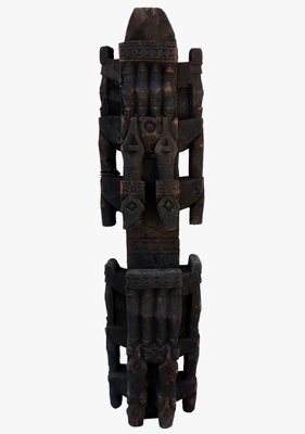 Antique Hand-Carved Wooden Pillar Column, Afghanistan / Pakistan, 1890s-UZN-1389261