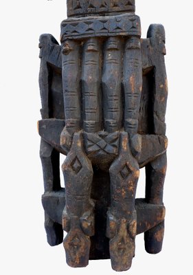 Antique Hand-Carved Wooden Pillar Column, Afghanistan / Pakistan, 1890s-UZN-1389261