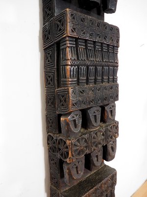 Antique Hand-Carved Wooden Pillar Column, Afghanistan / Pakistan, 1890s-UZN-1389266