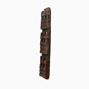 Antique Hand-Carved Wooden Pillar Column, Nuristan, Afghanistan, 1890s-UZN-1408419