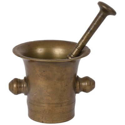 Antique Handmade Bronze Mortar with Pestle, Set of 2-JDR-1126327