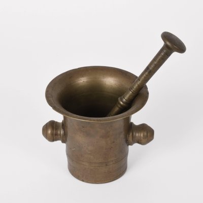 Antique Handmade Bronze Mortar with Pestle, Set of 2-JDR-1126327