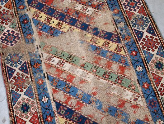 Antique Handmade Caucasian Gendje Rug, 1870s-JZV-1074263