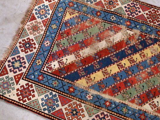 Antique Handmade Caucasian Gendje Rug, 1870s-JZV-1074263