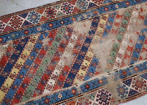 Antique Handmade Caucasian Gendje Rug, 1870s-JZV-1074263