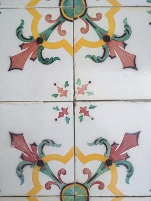 Antique Handmade Ceramic Tile attributed to Devres, France, 1920s-VDW-1718911