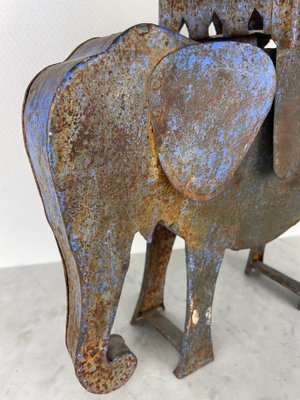 Antique Handmade Decorative Steel Elephant, 1920s-WQJ-1382832