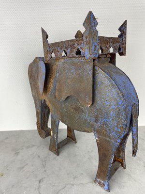 Antique Handmade Decorative Steel Elephant, 1920s-WQJ-1382832