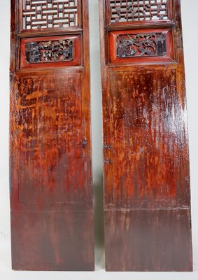 Antique Handmade Handcarved Sliding Door Panels, Japan, 1920s, Set of 2-UZN-1804367