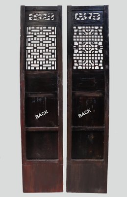 Antique Handmade Handcarved Sliding Door Panels, Japan, 1920s, Set of 2-UZN-1804367