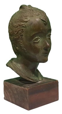 Antique Head of Young Boy Bronze Sculpture by Attilio Torresini, 1900s-ZCI-751994